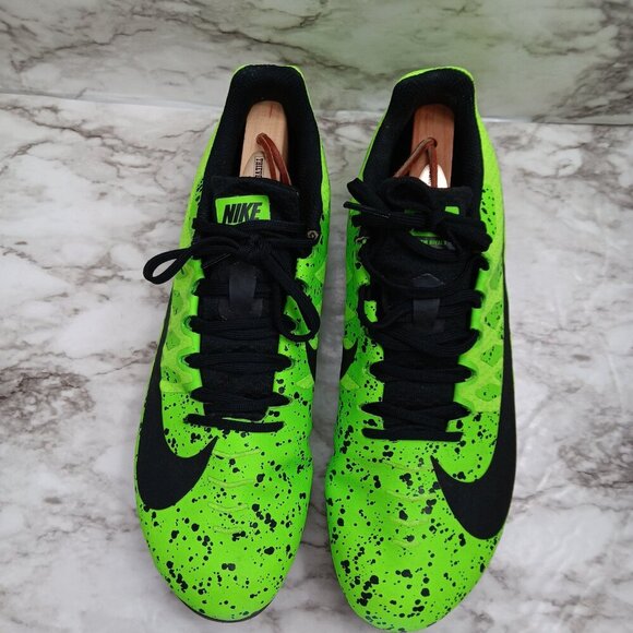 NIKE Zoom Rival S 9 Electric Green Track Spikes Unisex Shoes Size 10.5 Running - Picture 3 of 10